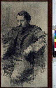 Portret van de schilder Valentin Aleksandrovitch Serov (1865-1911) - Tekening van Ilya Yefimovich Repin (1844-1930) door Ilya Efimovich Repin