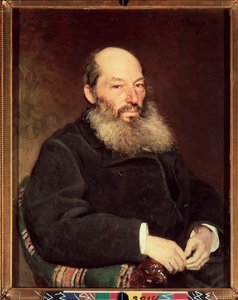 Portret van de dichter Afanasy Afanasievich Fet (1820-1892). door Ilya Efimovich Repin