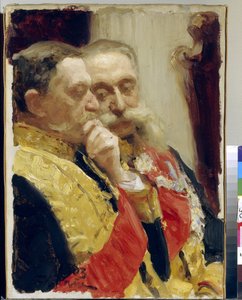 Portret van I. Goremykin en N. Gerard, leden van de Staatsraad