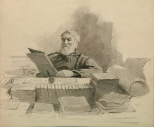 Portret van de auteur Dmitry Grigorovich 1822-1899, 1894 door Ilya Efimovich Repin