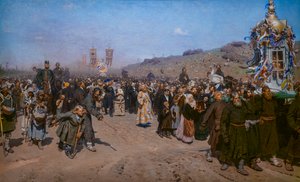 Religieuze processie in de provincie Koersk door Ilya Efimovich Repin