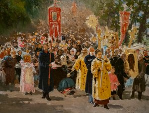 Religieuze Processie in het Eikenbos