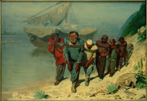Studie voor De Wolgaslepers door Ilya Efimovich Repin
