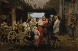 Het Afscheid van de Rekruut, 1879 door Ilya Efimovich Repin