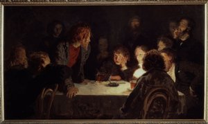 Een revolutionaire bijeenkomst door Ilya Efimovich Repin