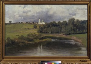 Uitzicht op het dorp Varvarino door Ilya Efimovich Repin