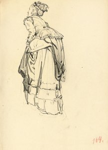 Vrouw in jurk van achteren, c. 1872-1875 door Ilya Efimovich Repin