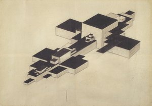 Ontwerp voor Supremolet Suprematistisch Vliegtuig door Ilya Grigorevich Chashnik
