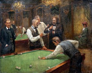 Biljartspelers door Ilya Savich Galkin