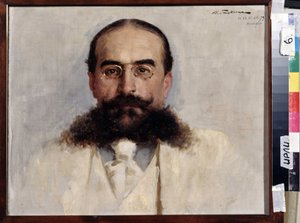 Portret van de schrijver, pedagoog en toneelschrijver Vladimir I. Nemirovich-Danchenko (1858-1943). Schilderij van Ilya Savvich Galkin (1860-1915) door Ilya Savich Galkin