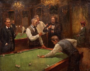 Biljartspelers door Ilya Savvich Galkin