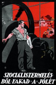 Het welzijn komt van de socialistische productie door Imre (1881 1940) Foeldes