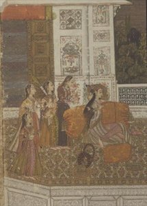 Portret van een prinses die van muziek geniet, Krishnagar, West-Bengalen