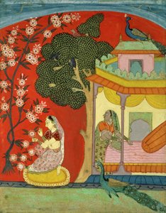 Een dame plukt bloesems, Zuid-Rajasthan of Deccan, ca.1675 door Indian School