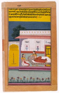 Een Nayika Wacht op Haar Minnaar, Bikaner, Rajasthan door Indian School