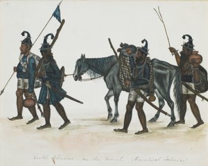 Akali Sikhs op de Mars, c.1850 door Indian School