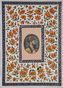Aurangzeb Bahadur met een iris, c.1650