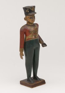 Gesneden houten figuur van een Britse officier van de 3e Madras