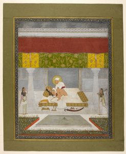 Chitarman II (Kalyan Das), Muhammad Shah die de liefde bedrijft, ca.1735 door Indian School