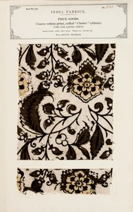 Grof katoenmonster met chetee (chintz) patroon uit Arcot in Madras, uit De Collectie van de Textielfabrikanten van India, door John Forbes Watson, gepubliceerd in 1866 door Indian School