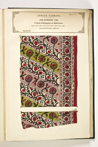 Katoenen Palempore of bedekking, Fatehgarh, Uttar Pradesh, India, voor huishoudelijk gebruik, nr. 152 uit "The Collection of the Textile Manufacturers of India", door John Forbes Watson, gepubliceerd in 1866