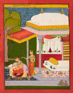 Dhanasri Ragini, folio uit een Ragamala, ca. 1680