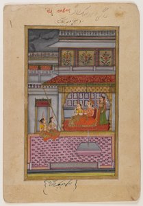 Dipaka Raga, pagina uit een verspreide Ragamala-serie door Indian School
