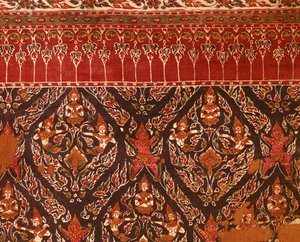 Stof uit de Ayutthaya-periode met Thaise ontwerpen (bedrukt katoen) door Indian School