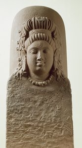 Beeld van Ekamukha Siva-Linga uit de tempel in Khoh door Indian School
