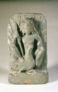 Beeld van Skanda met zijn pauw, Punjab Hills door Indian School