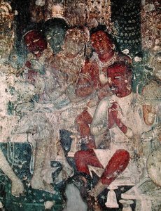 Groep figuren, uit het interieur van Grot 16 door Indian School