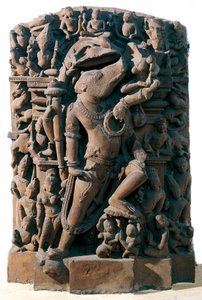 Indiase kunst: de hindoeïstische godheid Vishnu in de vorm van een zwijn. Uit Khajuraho, India. Chandela periode door Indian School