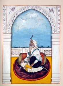 Jemadar Khushyal Singh, uit Het Koninkrijk van Punjab, zijn Heersers en Hoofden, deel II, een volume van 30 aquarelstudies door een onbekende Indiase kunstenaar, ca. 1840 door Indian School