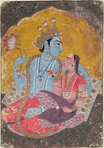 Krishna en Radha, c.1690-1700 door Indian School