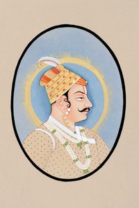 Miniatuurschilderij van Maharaja Pratap Singh Kishangarh