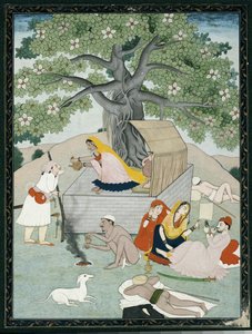 Miniatuur uit een album, Kangra