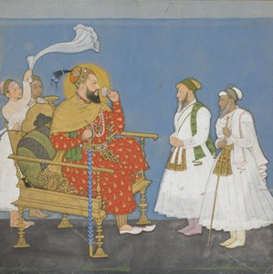 Muhammad Adil Shah II met hovelingen en bedienden