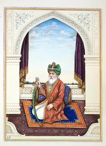 Nawab Mozaffir Khan (Multani), uit Het Koninkrijk van Punjab, zijn Heersers en Hoofden, deel II, een volume van 30 aquarelstudies door een onbekende Indiase kunstenaar, ca. 1840 door Indian School