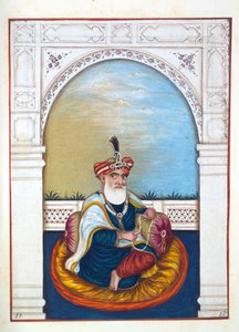 Nawab Sarfaraz Khan (Multani), uit Het Koninkrijk van Punjab, zijn Heersers en Hoofden, deel II, een volume van 30 aquarelstudies door een onbekende Indiase kunstenaar, ca. 1840 door Indian School