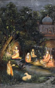 Nachtelijke aanbidding en feest, c.1770 door Indian School