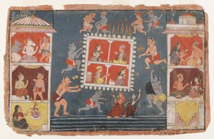 Pagina uit een Verspreide Bhagavata Purana Serie, ca. 1610-1650 door Indian School