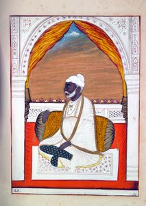 Pundit Madhosudan, uit Het Koninkrijk van Punjab, zijn Heersers en Hoofden, deel II, een volume van 30 aquarelstudies door een onbekende Indiase kunstenaar, ca. 1840 door Indian School