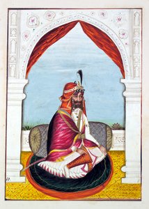 Rajah Suchet Singh, uit Het Koninkrijk van Punjab, zijn Heersers en Hoofden, deel I, een deel van 27 aquarelstudies door een onbekende Indiase kunstenaar, ca. 1840 door Indian School