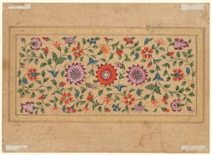 Scrollende bloemenranken, 1755 door Indian School