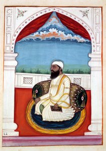 Sheikh Mohi-od-deen, uit Het Koninkrijk van Punjab, zijn Heersers en Hoofden, deel II, een volume van 30 aquarelstudies door een onbekende Indiase kunstenaar, ca. 1840 door Indian School