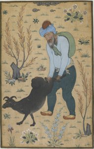 Herder en geit, Mughal-dynastie door Indian School