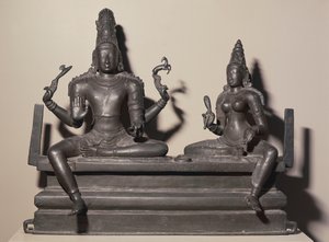Shiva en Parvati, Chola-dynastie, c.846 door Indian School