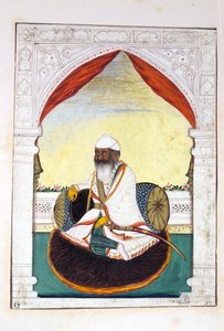 Sirdar Gurmukh Singh Bhai, uit Het Koninkrijk van Punjab, zijn Heersers en Hoofden, deel II, een deel van 30 aquarelstudies door een onbekende Indiase kunstenaar, ca. 1840 door Indian School
