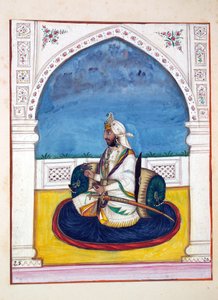 Sirdar Shamshir Singh, uit Het Koninkrijk van Punjab, zijn Heersers en Hoofden, deel I, een deel van 27 aquarelstudies door een onbekende Indiase kunstenaar, ca. 1840 door Indian School