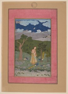 Sorath Ragini, India, Hyderabad, circa 1760; Johnson Album 37, nr. 24 (inkt, kleuren  goud op papier) door Indian School
